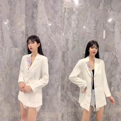 Áo blazer Vải Lụa Chất Lượng Cao Cột Dây Thắt Nơ Màu Trắng Phong Cách Pháp Chất Lượng Cao Cho Nữ | BigBuy360 - bigbuy360.vn