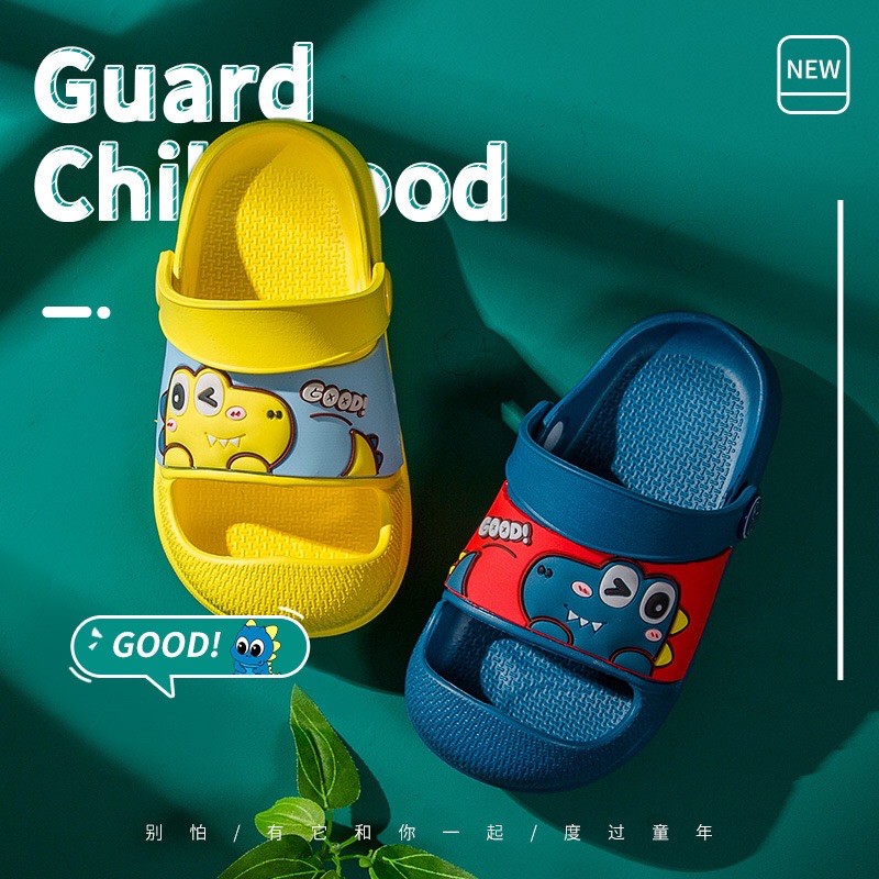 Dép sục cho bé dạng sandal Khủng long hở mũi GOODI siêu nhẹ mã SMA5