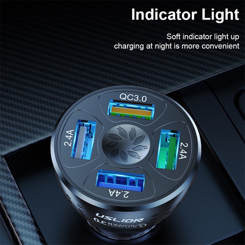 Củ sạc nhanh QC 3.0 4 cổng USB dành cho ô tô