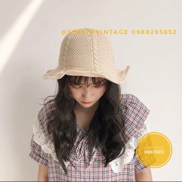 MŨ BUCKET nồi vải len dạ Meo shop - mũ len vành kẽm uốn được đi du lịch đi biển tiểu thư