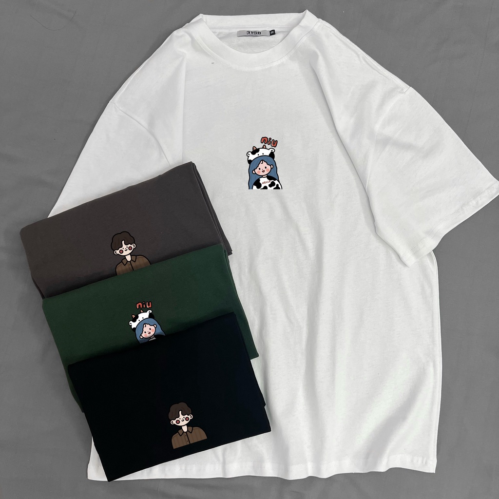 Áo thun tay lỡ MEANSTORE 100% cotton mềm mịn, áo đôi nam nữ (giá rẻ)