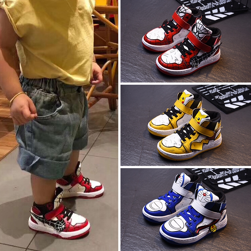 Nike Giày Thể Thao Cao Cổ Họa Tiết Hoạt Hình Người Nhện / Pikachu Cho Bé Trai