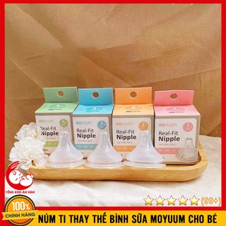 Núm ti moyuum hàn quốc đủ size 1-2-3-4 núm ty thay thế bình sữa cho bé