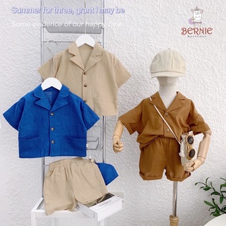 Bộ đũi cổ vest cho bé mùa hè siêu mát