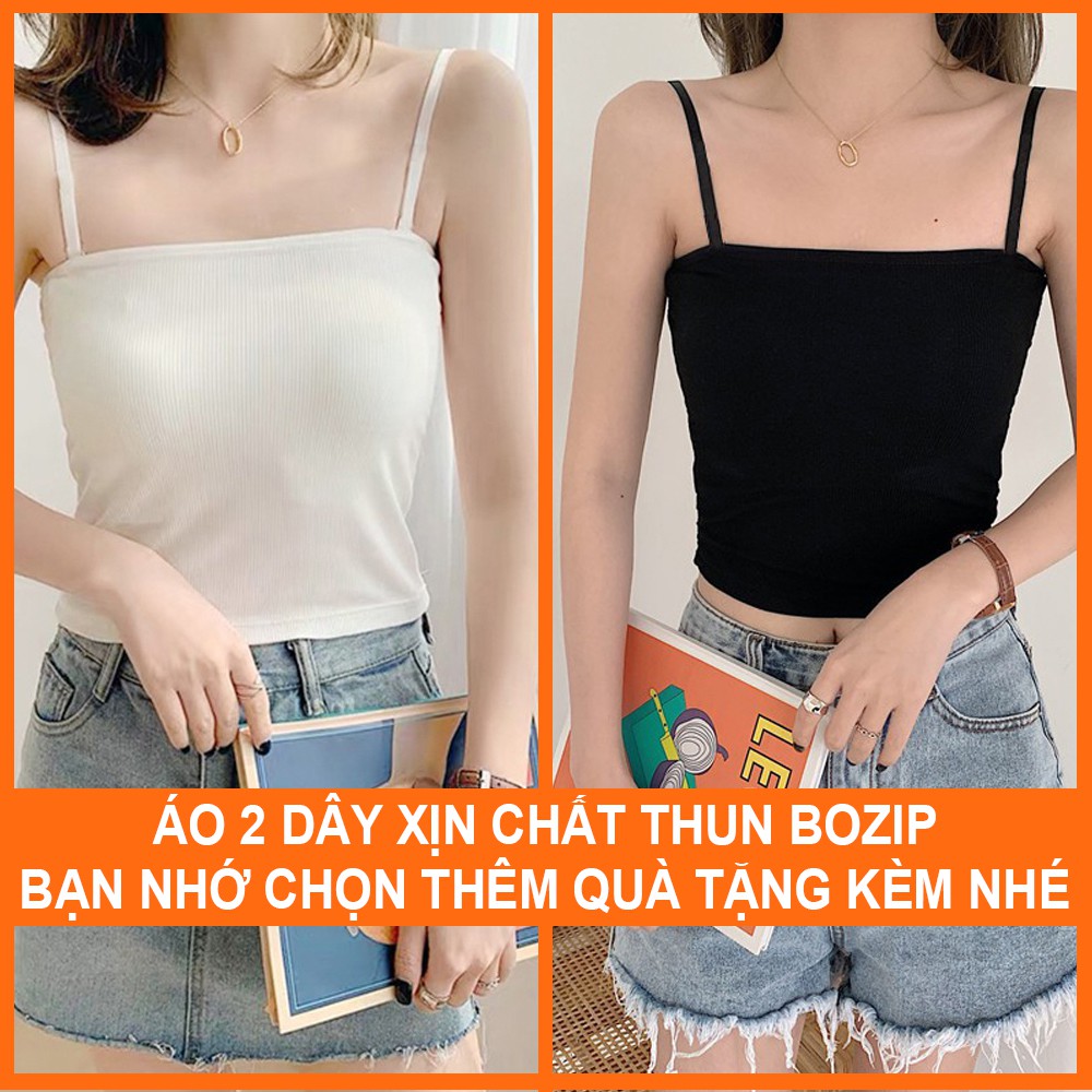 Áo hai dây croptop nữ dáng ôm MADELA, áo 2 dây croptop nữ dáng ôm cotton bozip siêu đẹp