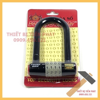 Ổ Khóa Số Vương Niệm, Dạ Quang, Hình chử U, Chống Trộm Càng Dài 110mm 4 Số Cao Cấp (Mật Khẩu Thay Đổi Tùy ý).