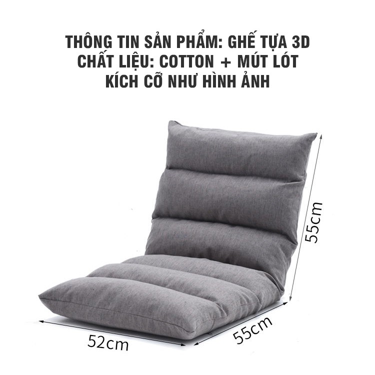 Sofa Ngồi Bệt Sô Pha Ghế Tựa 3D Gấp Gọn Điều Chỉnh Độ Nghiên Theo Ý Muốn Chất Bông Mềm Cao Cấp