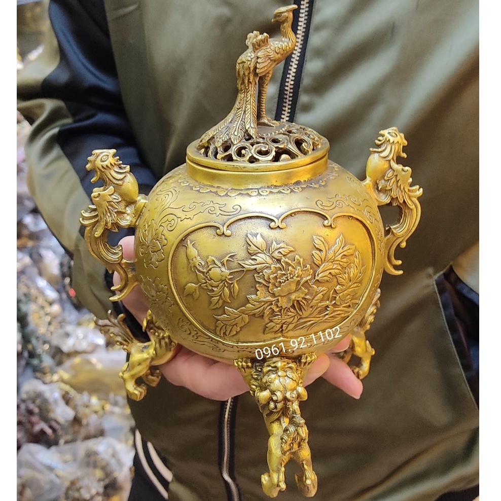 Lư đỉnh Trầm Phượng Hoàng Bằng Đồng