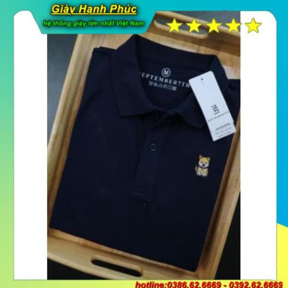 [Mã SKAMSALE06 giảm 10% tối đa 100K đơn 150K] Áo thun nam có cổ, áo phông nam, ngực thêu chú chó Hariko, Qa_store | BigBuy360 - bigbuy360.vn