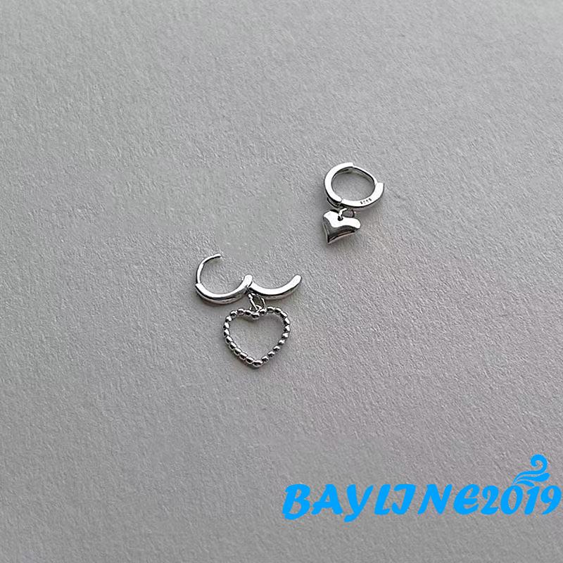 Khuyên tai hình trái tim dáng thả không đối xứng trang trí tiệc tùng cho nữ