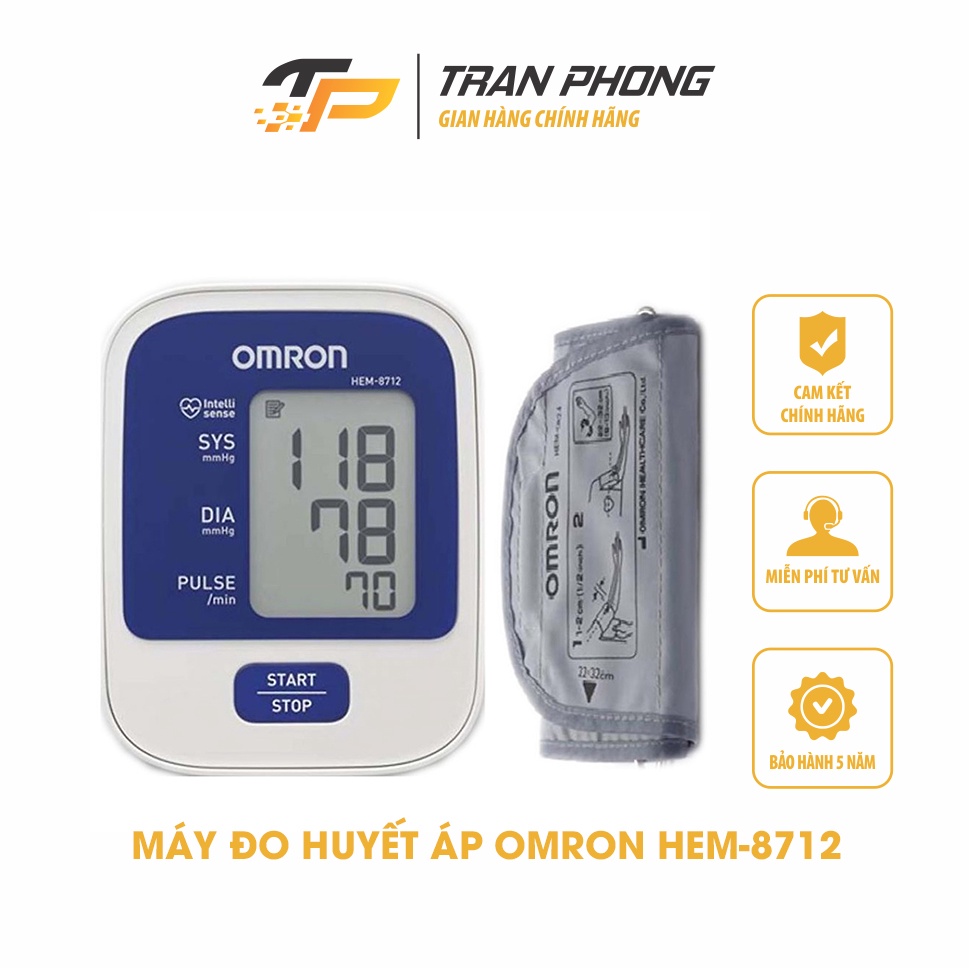 Máy đo huyết áp bắp tay Omron HEM - 8712 | Bảo Hành 5 năm | Hàng Chính Hãng