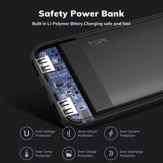 Sạc Dự Phòng TOPK I1016 10.000 mAh Hàng Chính Hãng Bảo Hành 1 Năm