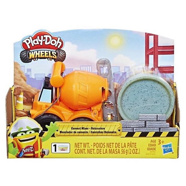 Hộp móp - Đồ Chơi Bột Nặn Xe Công Trường Mini - Play-Doh E4575 - Xe trộn bê tông