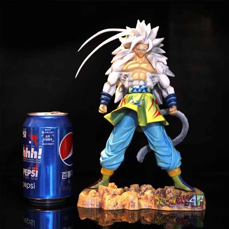 Sản phẩm mới tại chỗ anime bảy viên ngọc rồng mũgk super saiyan monkey king super five white hair goku hình đóng hộp mô hình trang trí hình kỳ nghỉ