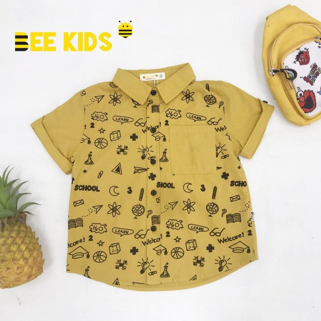 Áo Sơ Mi Bé Trai Bee Kids In Nhiều Hoạ Tiết Chất Cotton Mặc Mùa Hè Thoáng Mát (2-6 Tuổi) 2AC01607CO