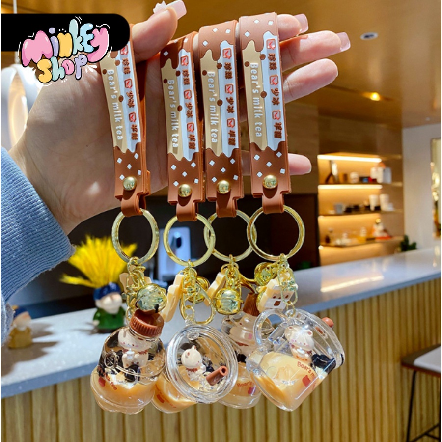 Móc Khóa Đẹp Hình Ly Trà Sữa Cute phụ kiện Túi Xách dễ thương -Minkey