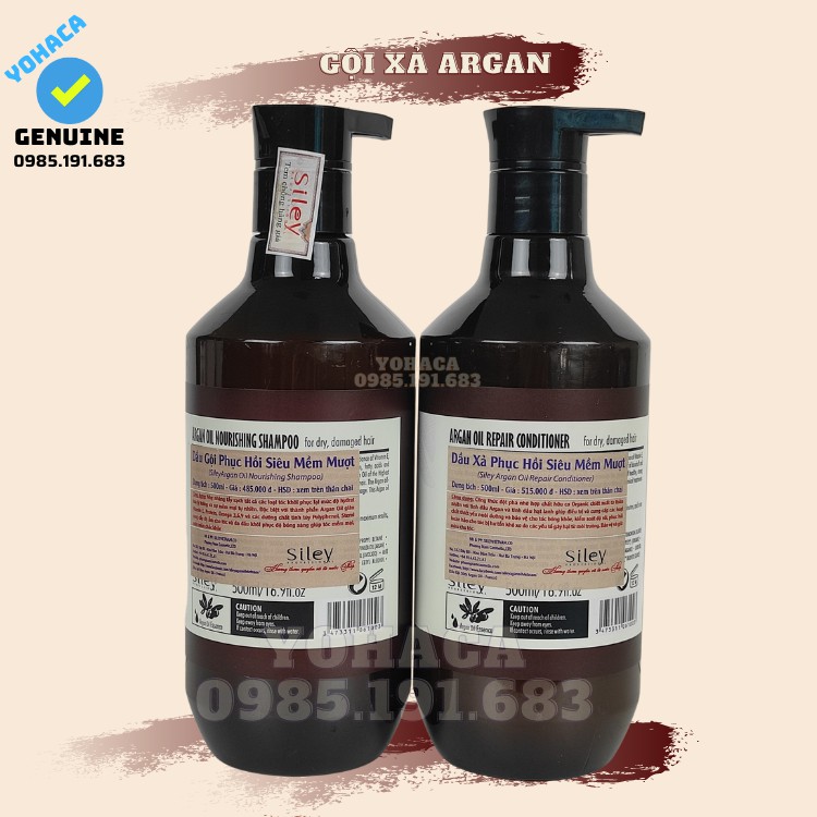 Bộ Gội-Xả Siley Argan phuc hồi tóc 500ml pháp