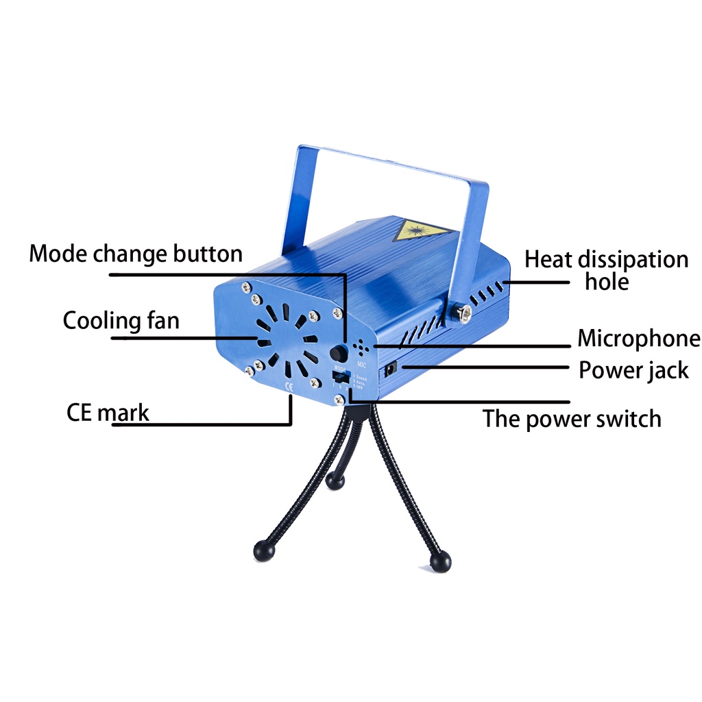 Đèn Laser Mini Sân Khấu, Vũ Trường, Trang Trí Phòng Karaoke Cảm Biến Theo Nhạc