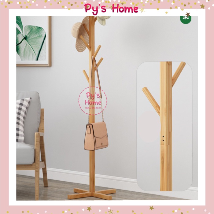 Cây Treo Quần Áo, Giá Treo Quần Áo Bằng Gỗ - Kiểu dáng Hàn Quốc (Có clip HD lắp ráp)