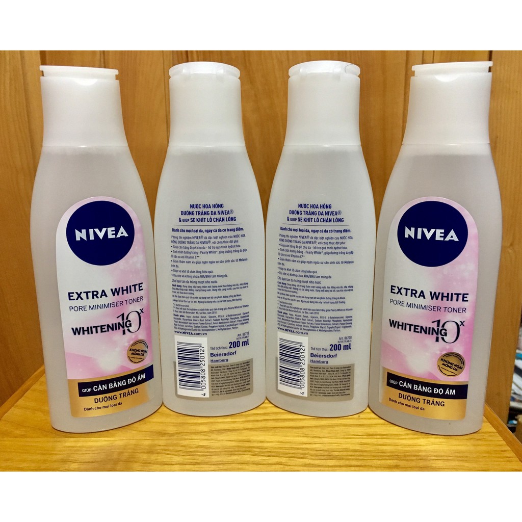 Nước Hoa Hồng Dưỡng Trắng Da Nivea dành cho mọi loại da 200ml hàng chuẩn