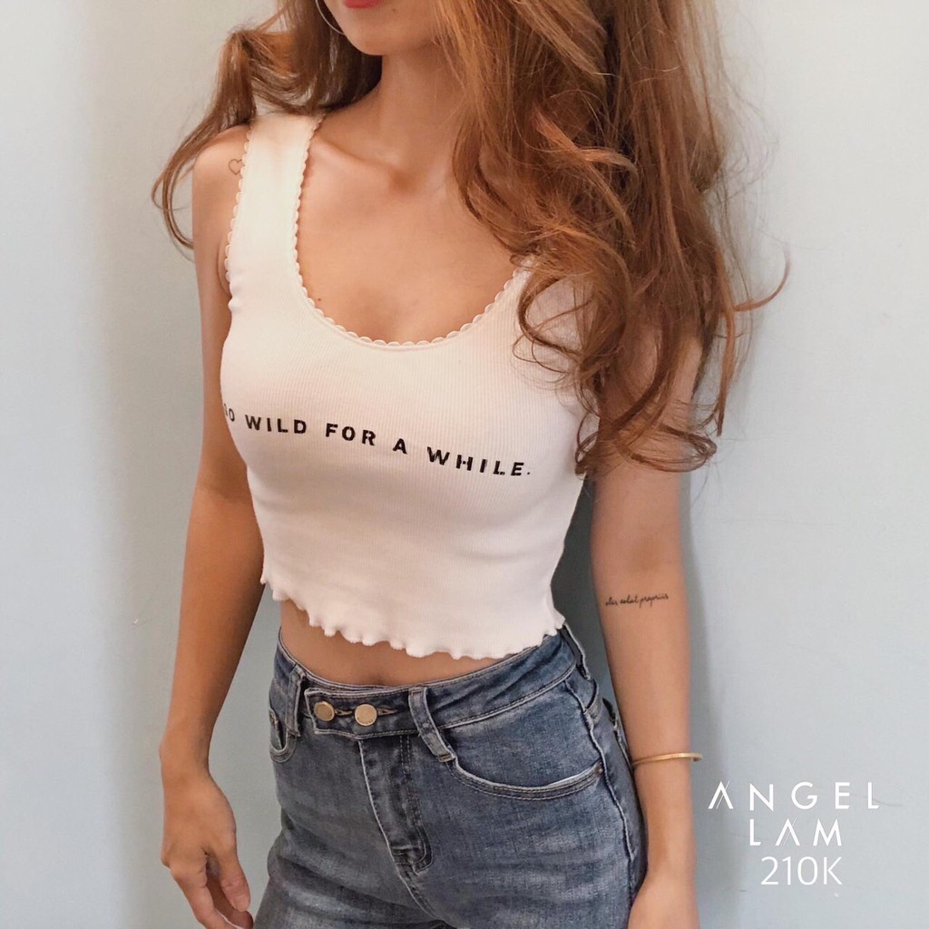 Áo Ba Lỗ Croptop Siêu Xinh In Chữ Siêu Cute-Hàng Có Sẵn_Ảnh Thật Kèm Video