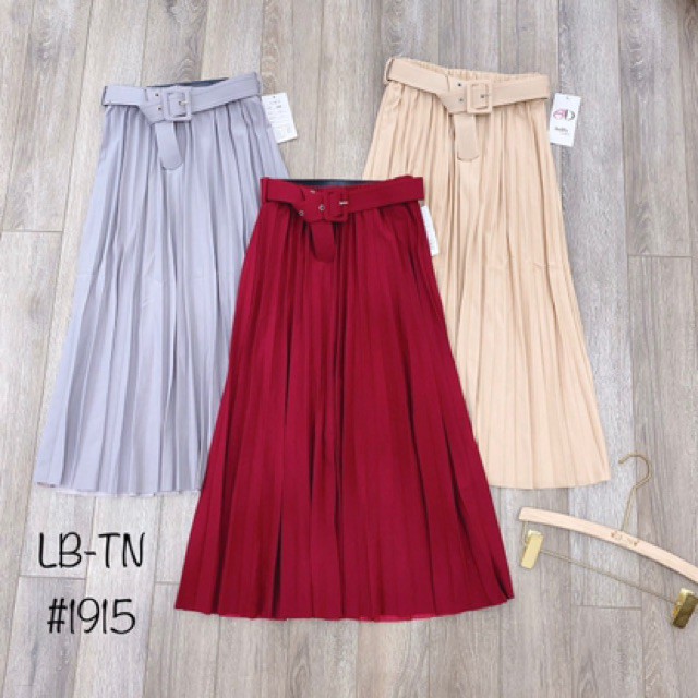 Chân váy dài LYNS chân váy xếp ly midi kèm đai nhiều màu - MS06 | BigBuy360 - bigbuy360.vn