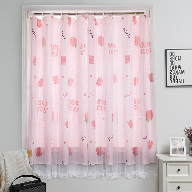 [Móc treo hoặc đò dán] Rèm cửa sổ 2 lớp, rèm cửa chống nắng dán tường, DECOR trang trí phòng khách phòng ngủ siêu đẹp