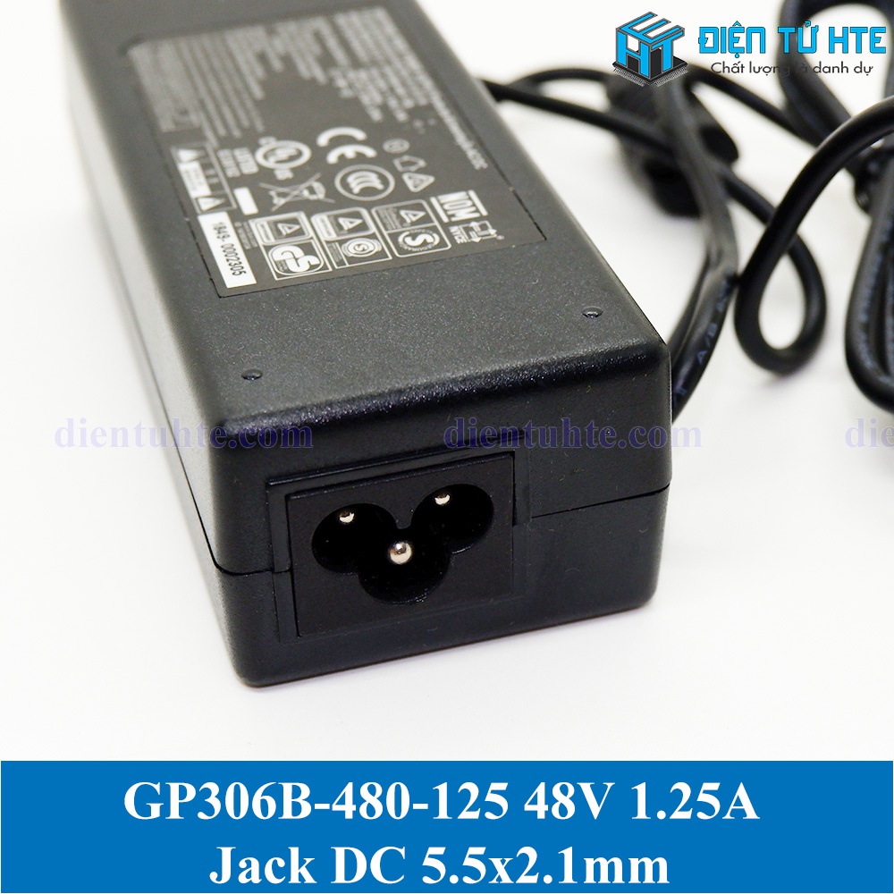 Adapter nguồn AC-DC GP306B-480-125 48V 1.25A Jack DC 5.5x2.1mm