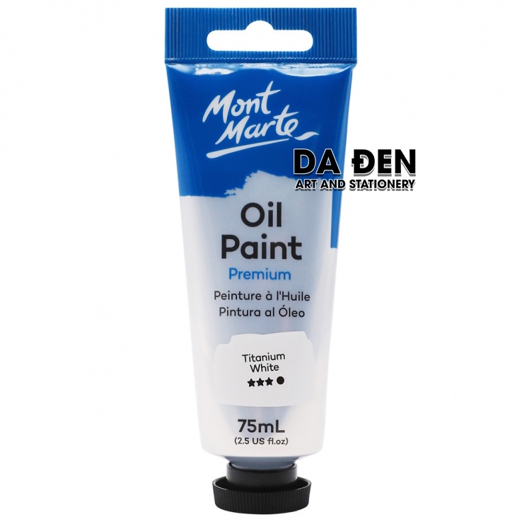 [DA ĐEN] Màu Sơn Dầu Mont Marte Tube 75ml - Titanium White