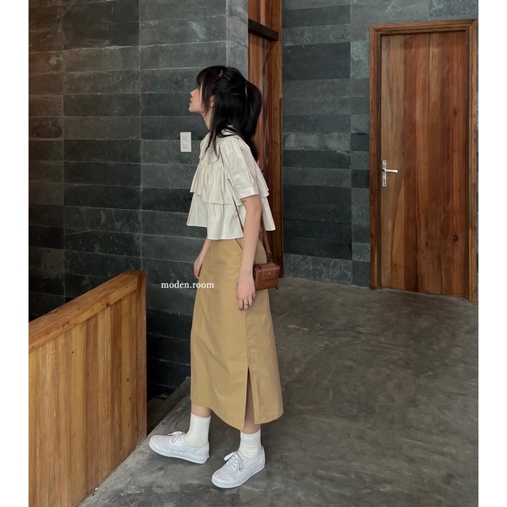 Áo linen cúc hoa 2 tầng Tapi-top