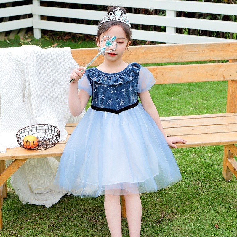 Váy voan bông tuyết chất nhung