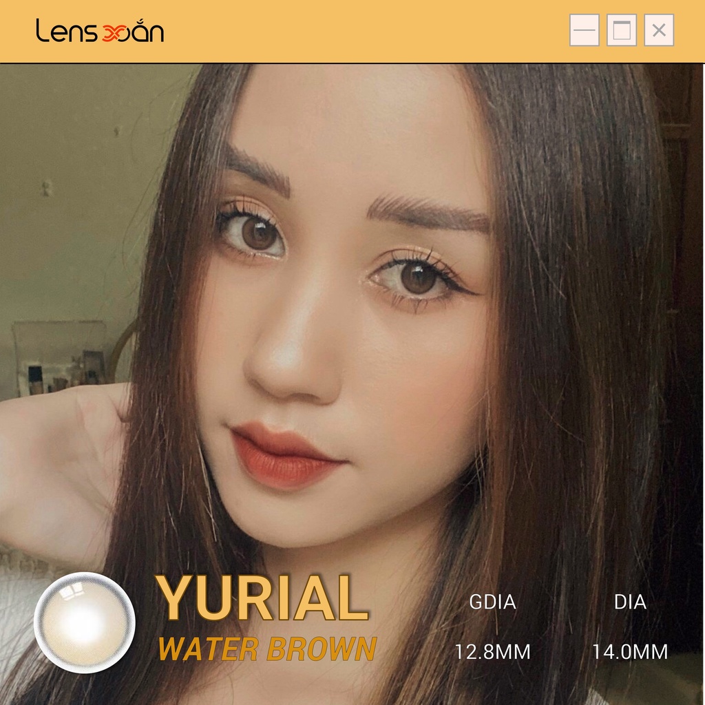 KÍNH ÁP TRÒNG YURIAL WATER BROWN CỦA IDOL LENS ( 12 tháng) : Nâu trong tự nhiên như màu nắng | Lens Xoắn (GIÁ 1 CHIẾC)