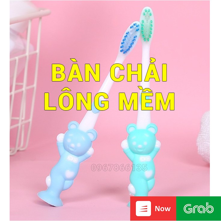 Set 4 bàn chải lông mềm Nhật Bản cho trẻ em có chân đứng hình thú dễ thương