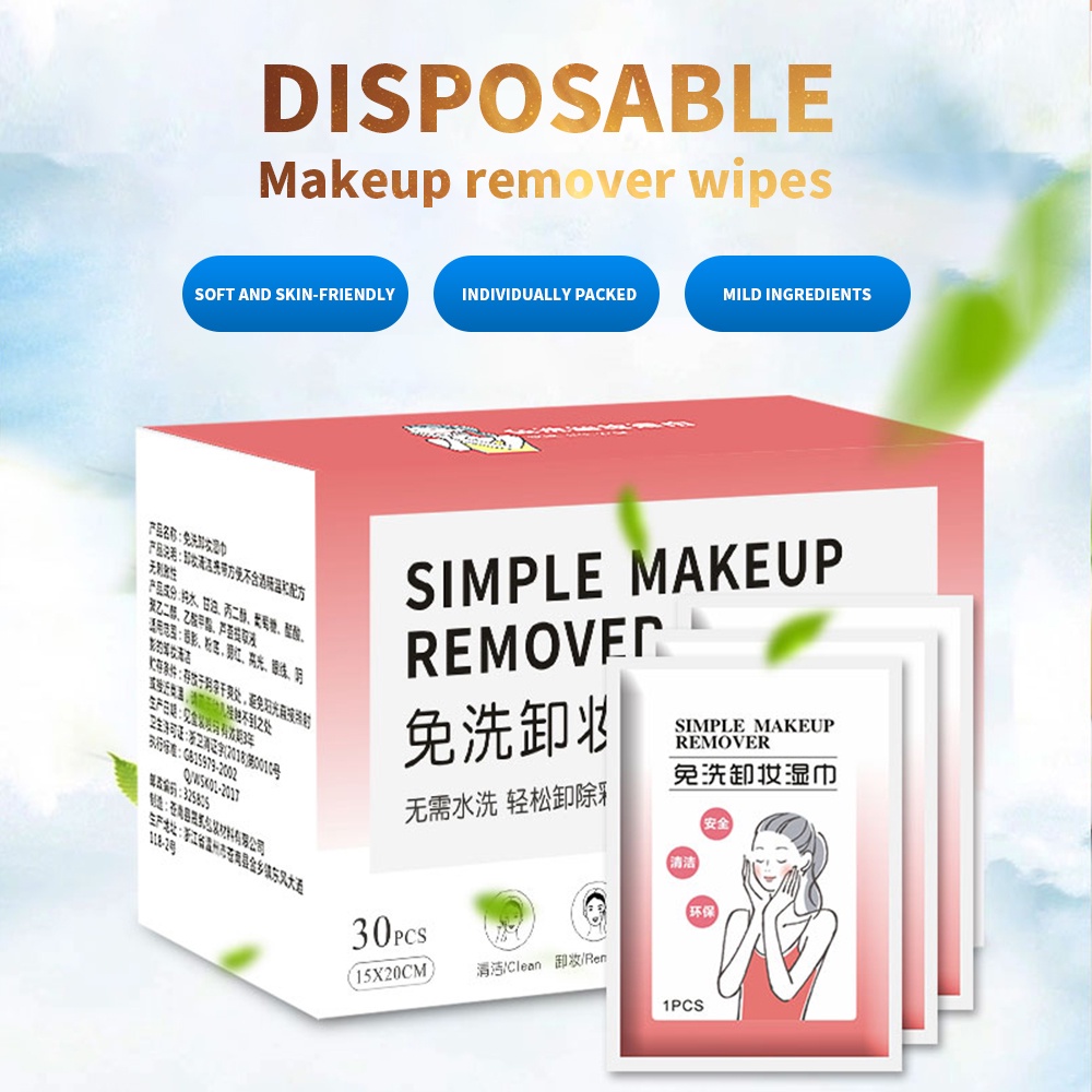 SANIYE 30 cái Khăn tẩy trang khăn ướt tẩy trang bông tẩy trang dùng một lần R1299 | BigBuy360 - bigbuy360.vn