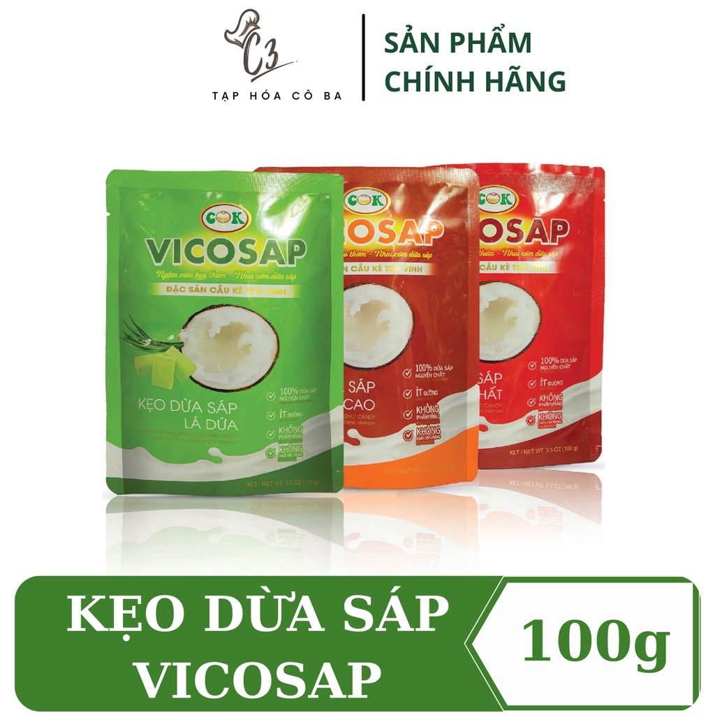 Kẹo dừa sáp Vicosap 100g đặc sản Cầu Kè Trà Vinh