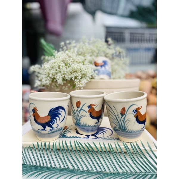 Ly Gà Cao Vẽ Tay Cao 10*9cm