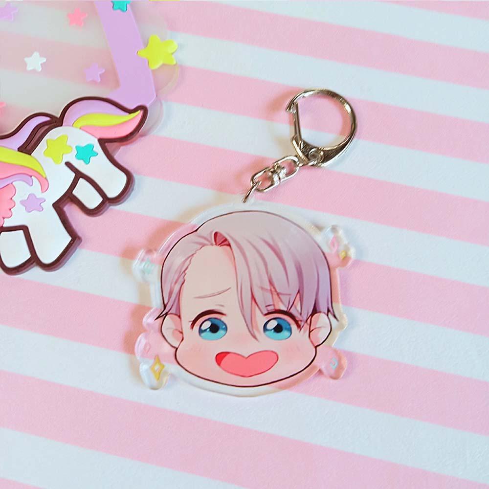 Nhân Vật Yuri!!!! Móc Chìa Khóa Xe Hơi Victor Nikiforov Yuri Katsuki Trong Suốt Đáng Yêu
