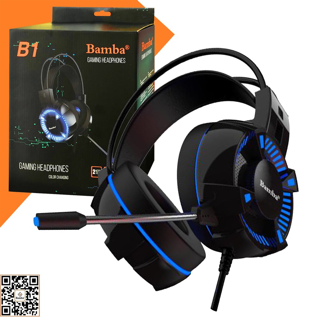 TAI NGHE CHỤP TAI CÓ DÂY CHUYÊN GAME LED BAMBA B1