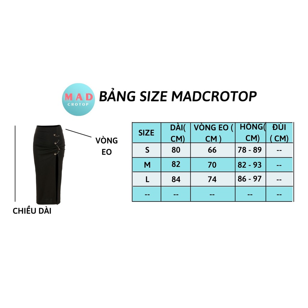 Váy Bó Dài Xẻ Đùi Gắn Kim Băng Vàng Tiểu Thư Nhún Cá Tính MadCrotop VM106