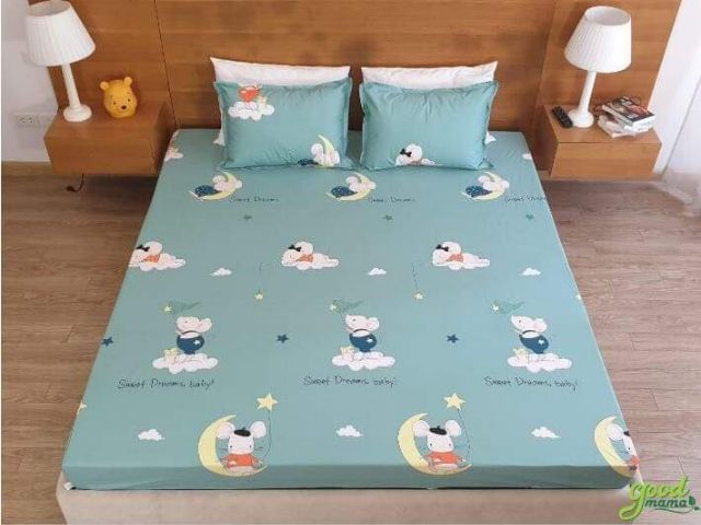 Drap chống thấm cao cấp goodmama 100% VẢI COTTON [FREESHIP](ko vỏ gối) BH 6 THÁNG -HÀNG CHÍNH HÃNG