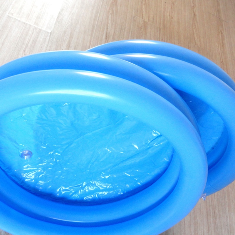 Bể bơi Hai Lớp Bơm Hơi Bằng Pvc Màu Trơn Hình Tròn Cho Bé