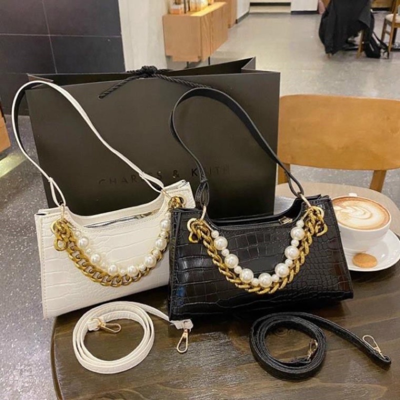 Túi Kẹp Nách Dây Ngọc, Túi Xách Nữ Đeo Chéo Đeo Vai Pha Xích