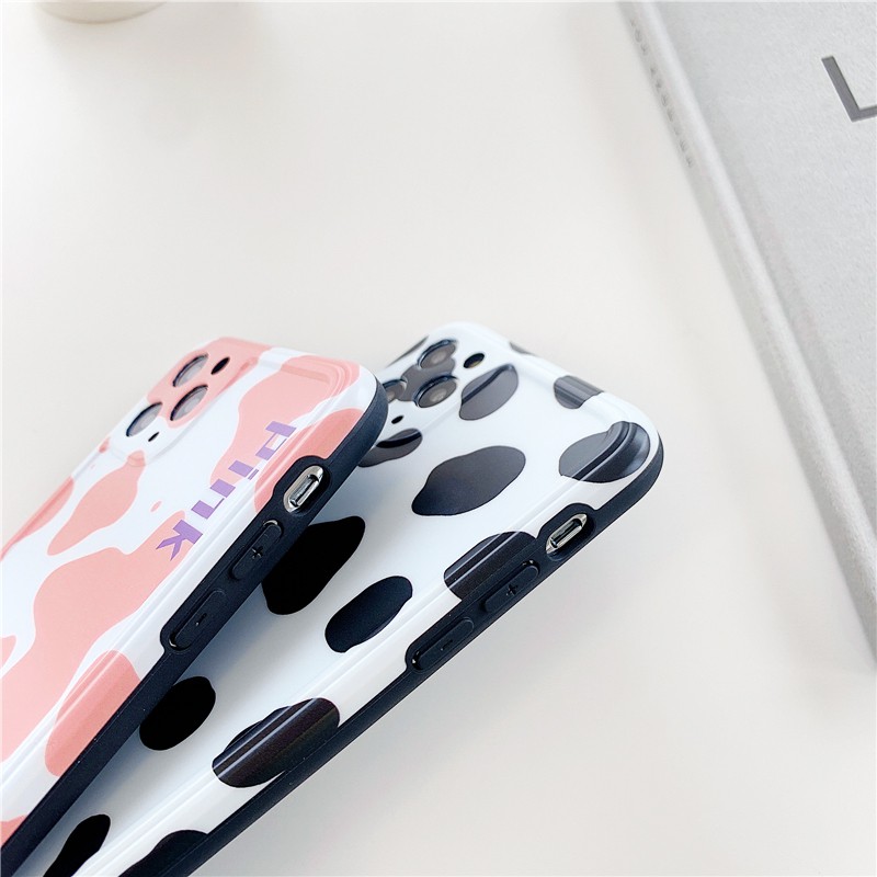 Ốp lưng iphone Bò sữa bóng cạnh vuông 6/6plus/6s/6splus/7/7plus/8/8plus/x/xr/xs/11/12/13/pro/max/plus/promax | BigBuy360 - bigbuy360.vn