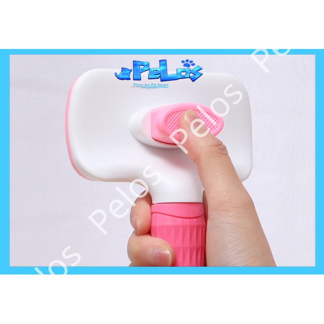 Lược chải lông mèo, lược chải lông poodle phốc sóc cho thú cưng có nút bấm - PeLos