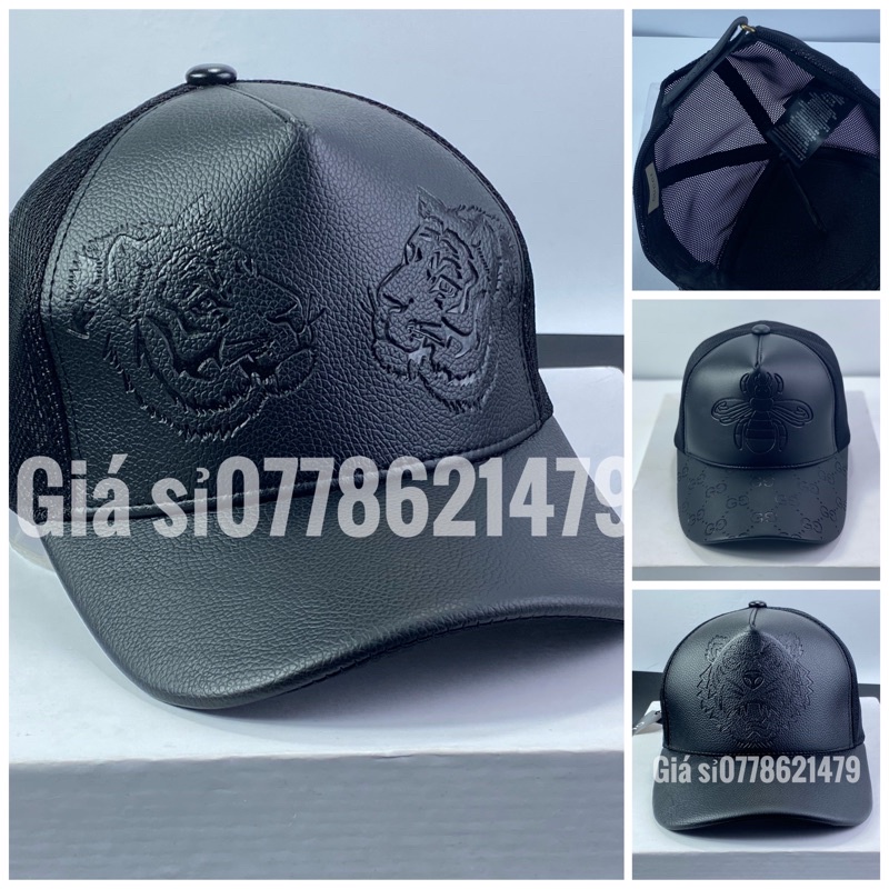 Mũ lưỡi trai - nón kết nam nữ lưới phối da 3D cọp  Full tem Gci thể thao thời trang