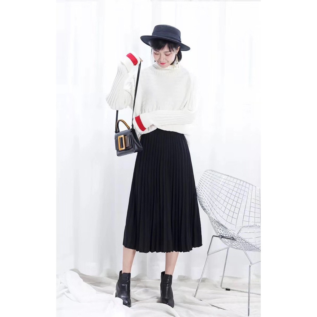 CHÂN VÁY XẾP LY NHỎ DÁNG DÀI