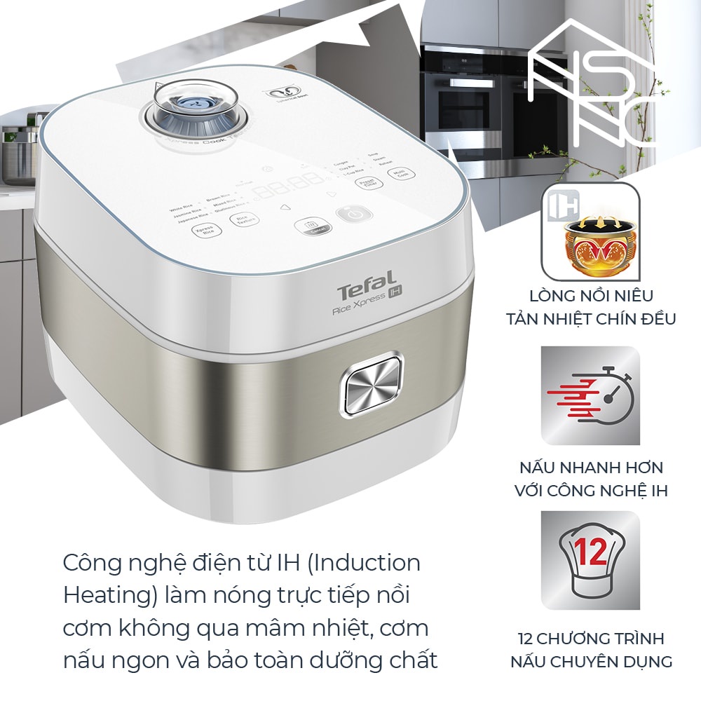 Nồi cơm điện cao tần Tefal - RK762168 - 1.5L - Thương hiệu Pháp