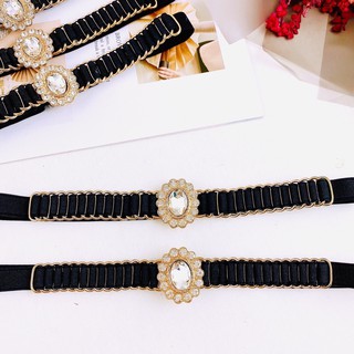 dây nịt eo mặc đầm bản thun xếp ly 2cm cực xinh hạt ngọc, cực xinh tươi hot hit