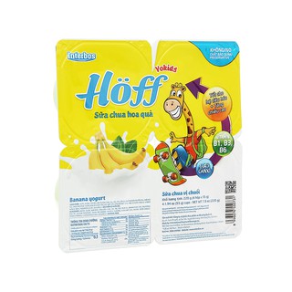 Sữa Chua Trẻ em Hoff vị Chuối lốc 4 hộp 55g (Date luôn mới)