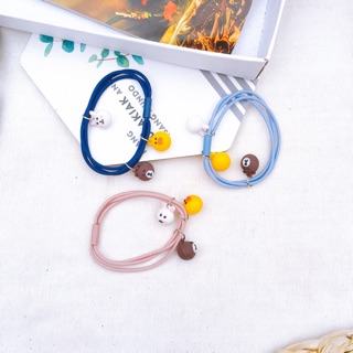 Dây buộc tóc hình thỏ gấu vịt line friend ngộ nghĩnh dễ thương